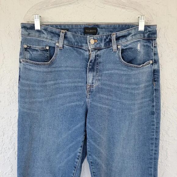 Talbots Everyday Relaxed Ankle Jeans Blue Denim Women Size 10 High Waist - Picture 2 of 13